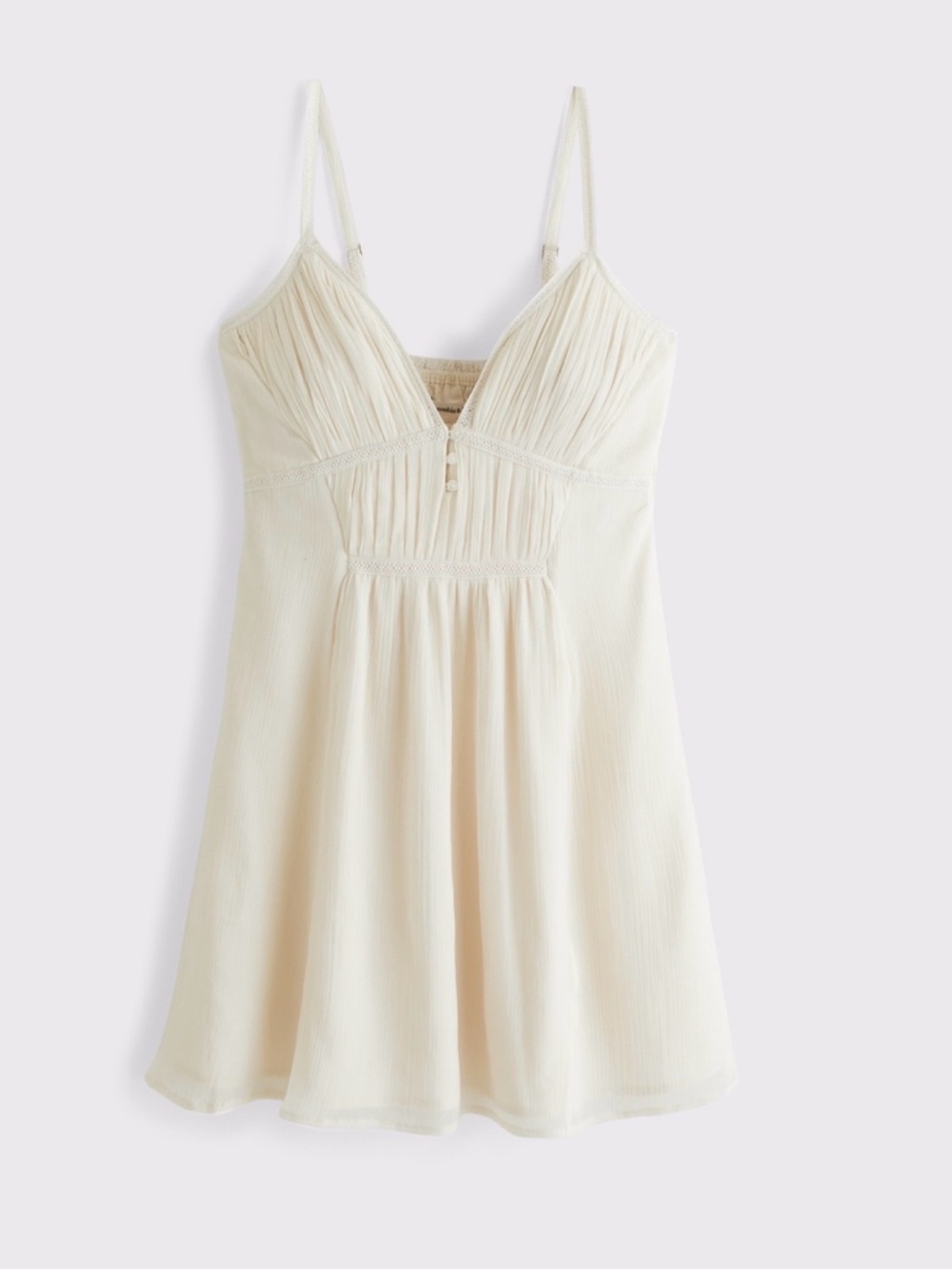 Abercrombie & Fitch Bra-Free Cream Spaghetti-Strap Slip Dress NWT